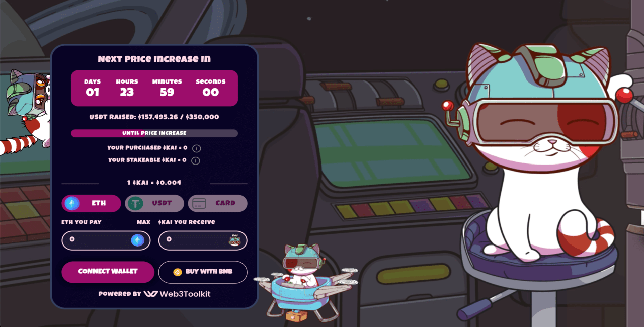 A screenshot of the KAI presale screen